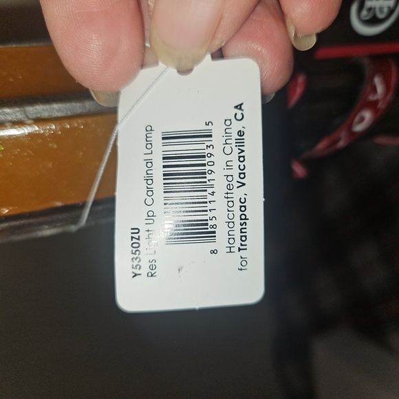 Transpac Festive Resin Light Up Merry Christmas Cardinal Lamp Post - Picture 7 of 9